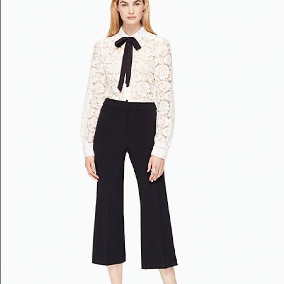 kate spade Pants - NWT Kate Spade black cropped p…
